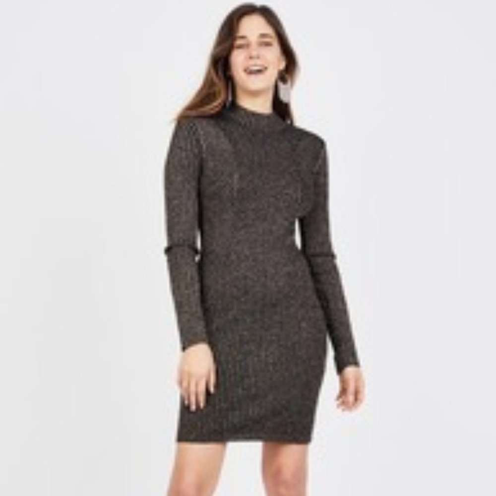 BCBG Sparkle Rib Sweater Dress